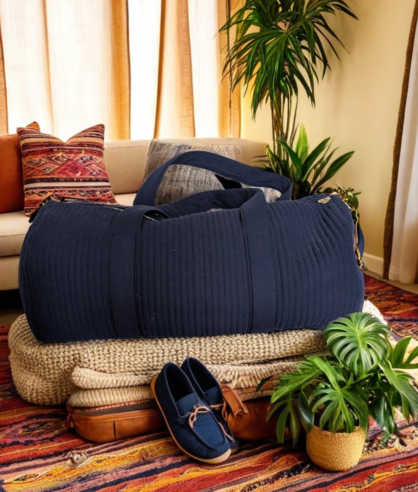 Quilted Barrel Bag - Medium